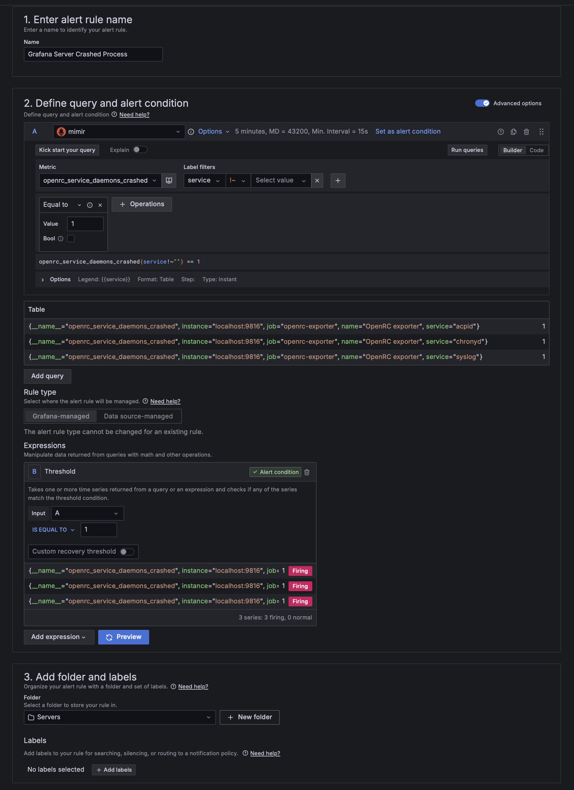 OpenRC processes test alert