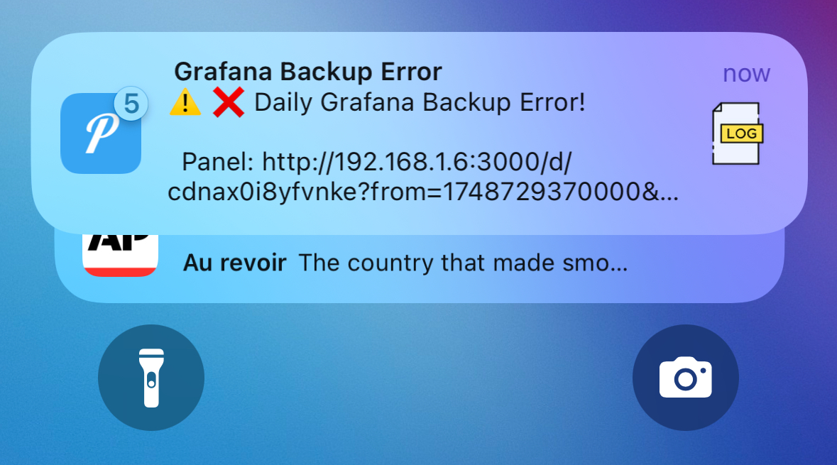 Push backup error