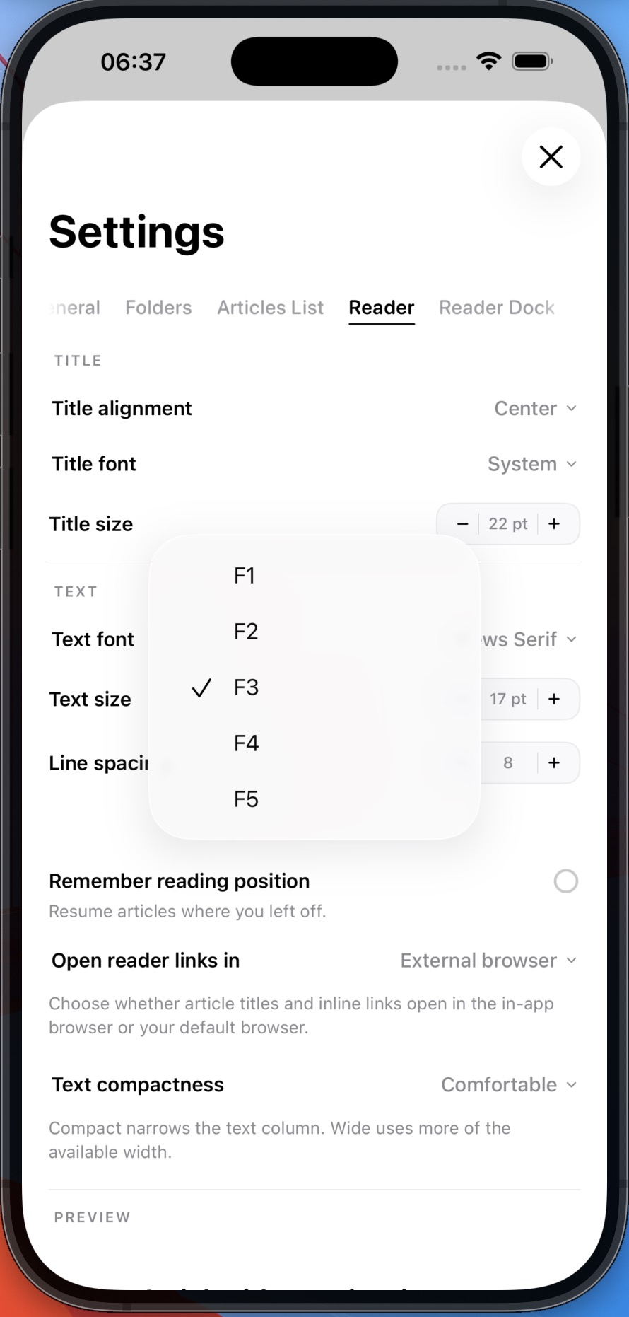 Bionic Reading modes