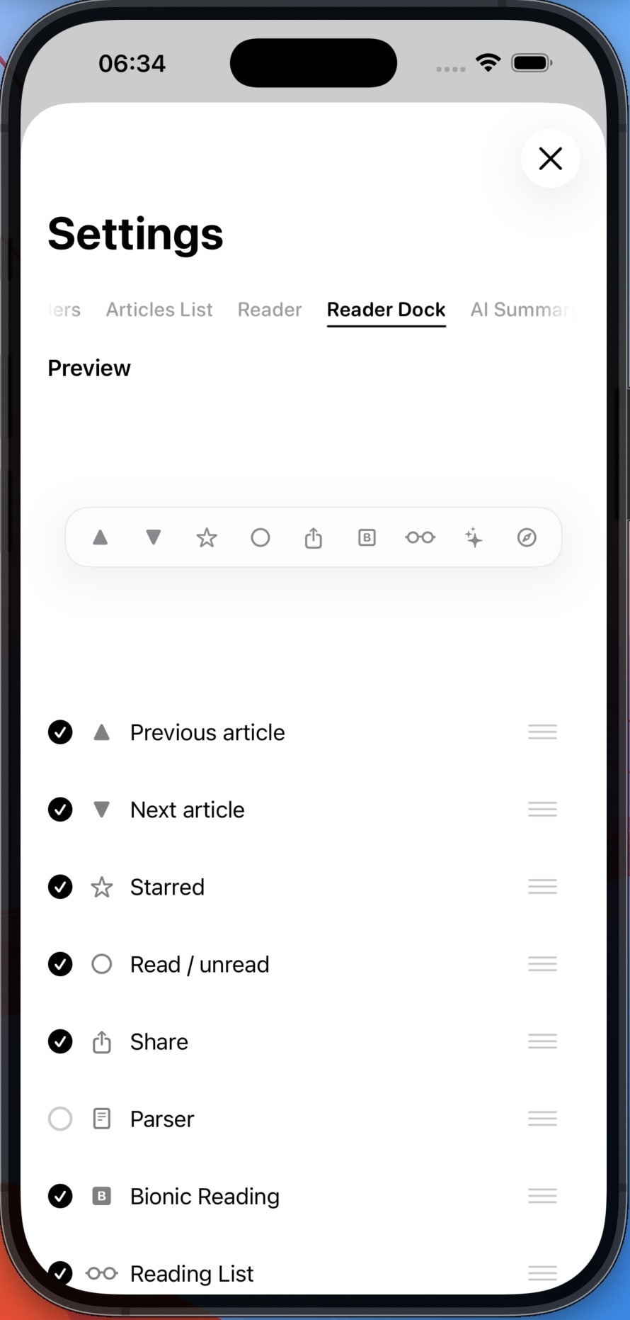 Customizable reader dock