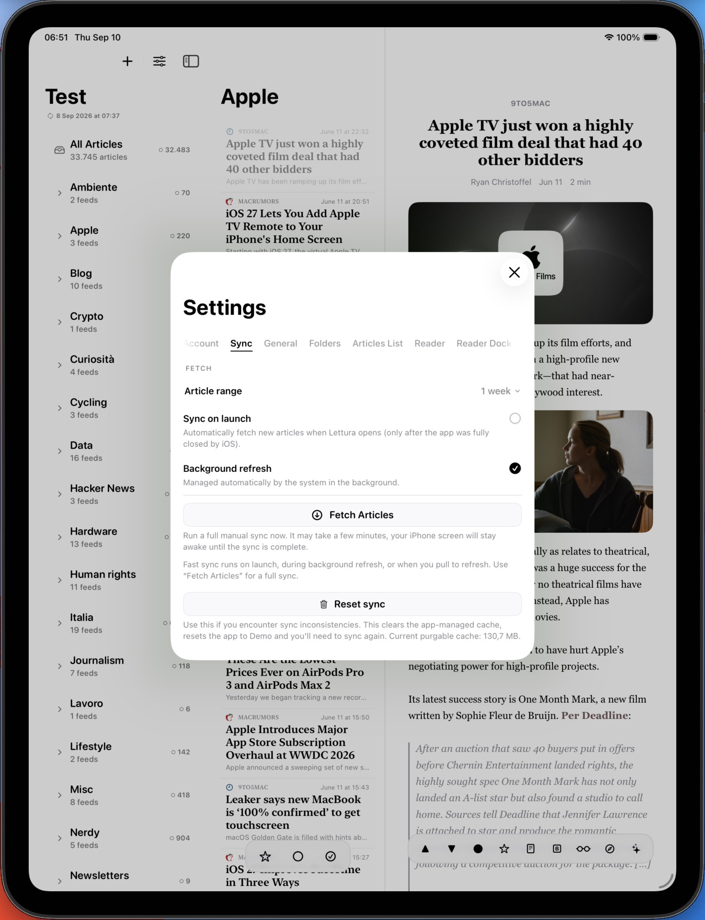 iPad settings